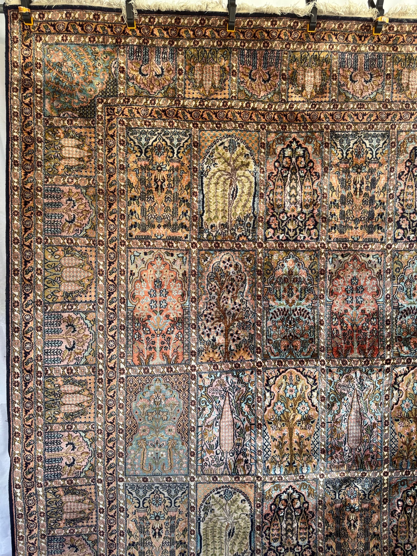 📌 RESERVED Handmade Indo Kashmir Silk Rug 320 x 240cm | 10.5 x 7.87 ft