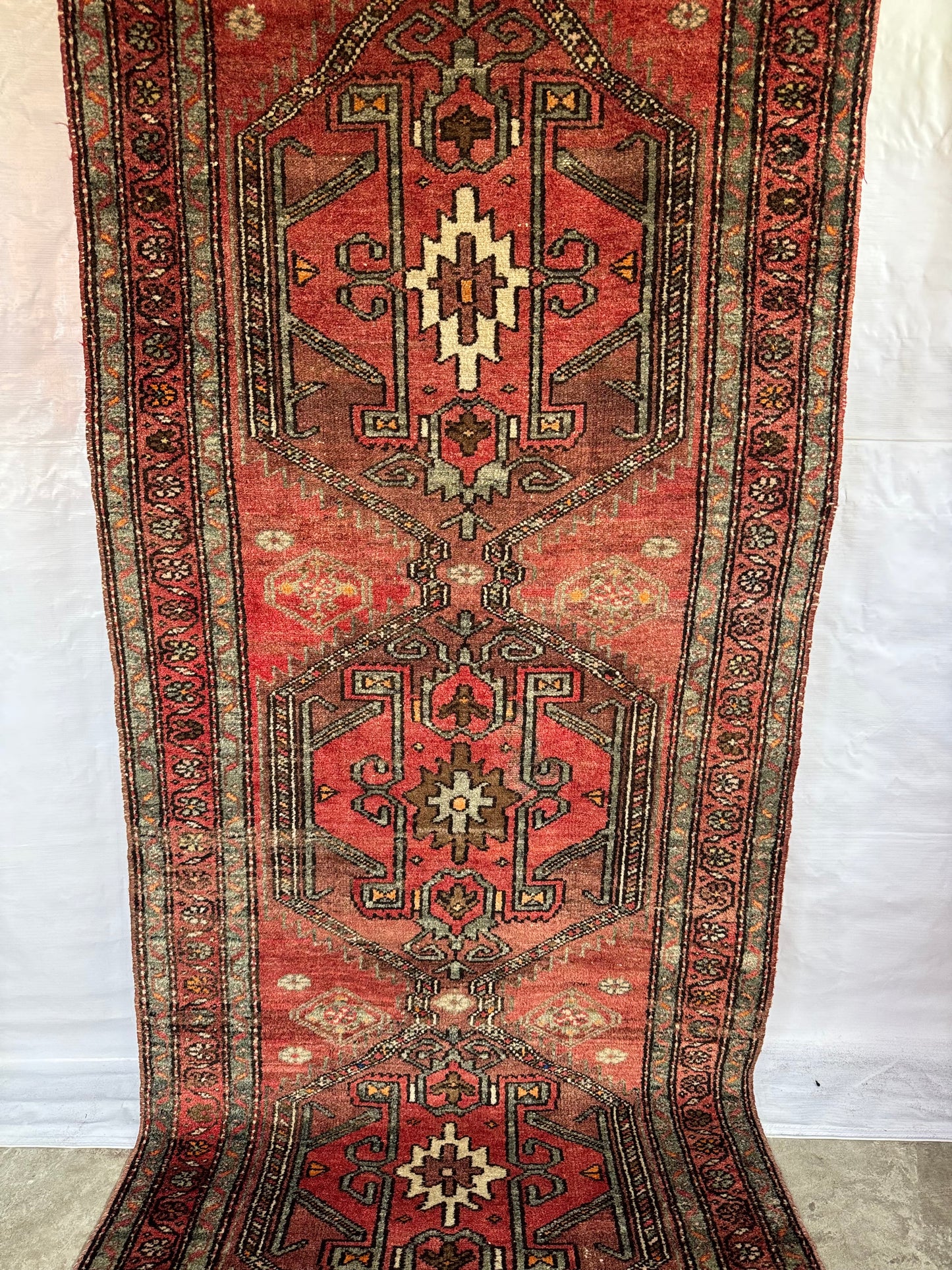 Handmade Persian Hamadan Runner 280 x 108 cm | 9.2 x 3.5 ft