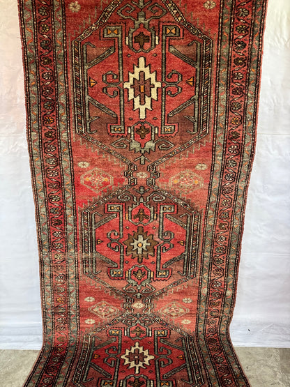 Handmade Persian Hamadan Runner 280 x 108 cm | 9.2 x 3.5 ft