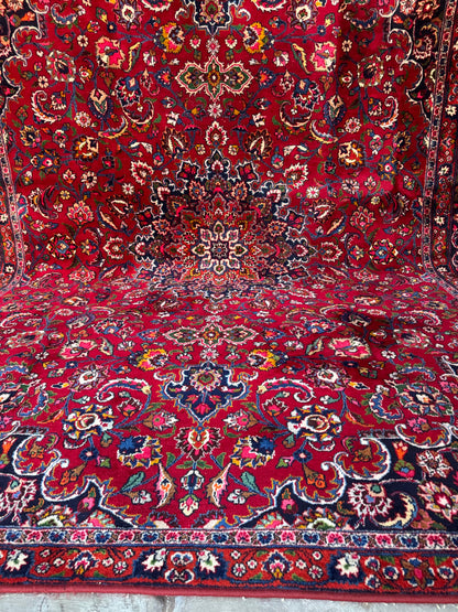 Handmade Persian Mashad Rug 364 x 307 cm | 12 x 10 ft