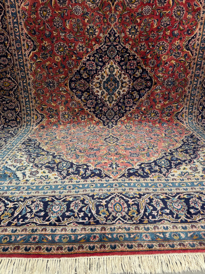 Handmade Persian Kashan Rug 344 x 243 cm | 11.3 x 8 ft
