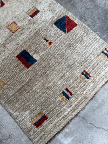 Handmade Persian Gabbeh Rug 190 x 100 cm | 6.23 x 3.28 ft