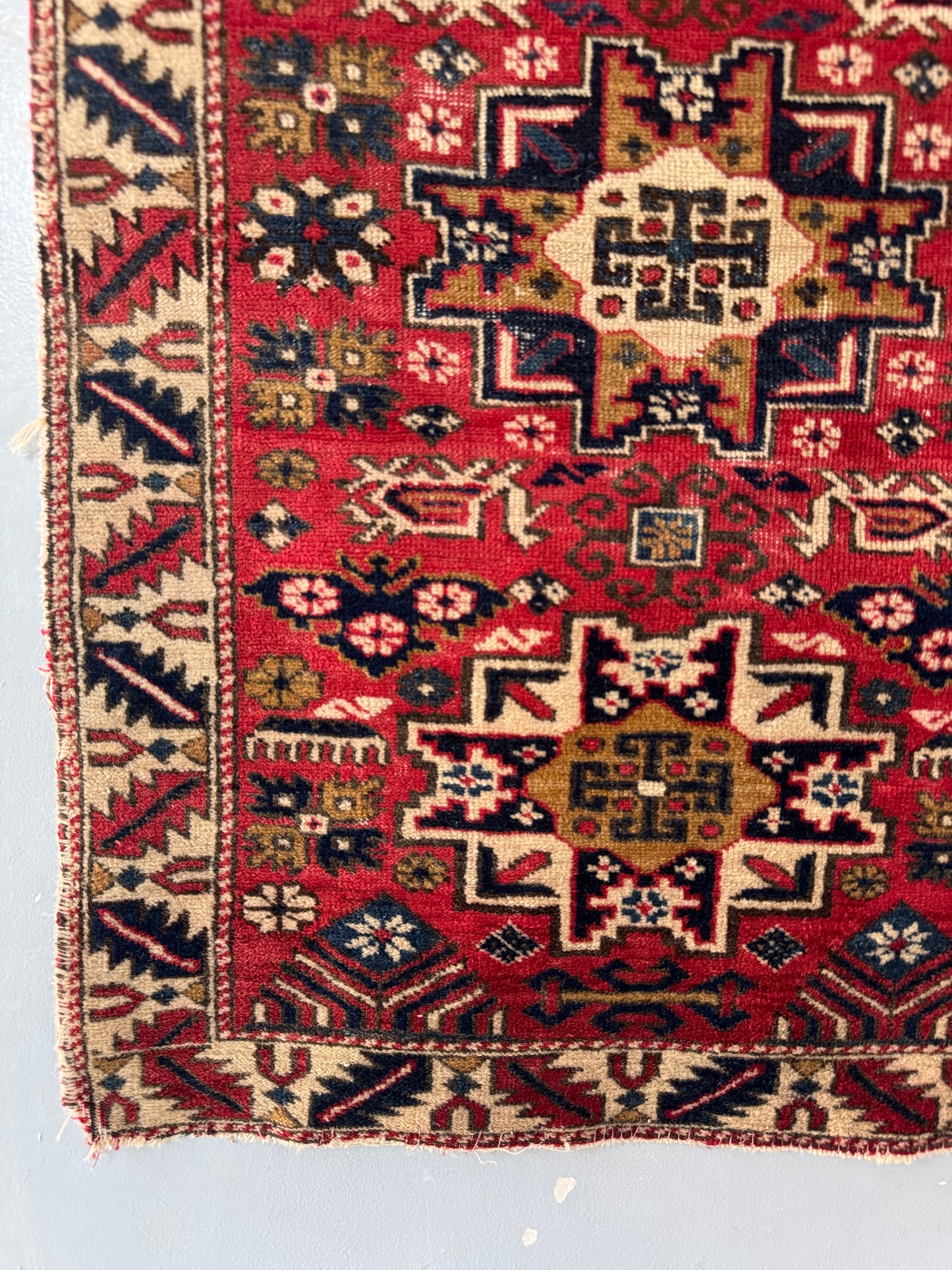 Handmade Kazak Lezgi Rug 107 x 64 cm | 3.51 x 2.1 ft