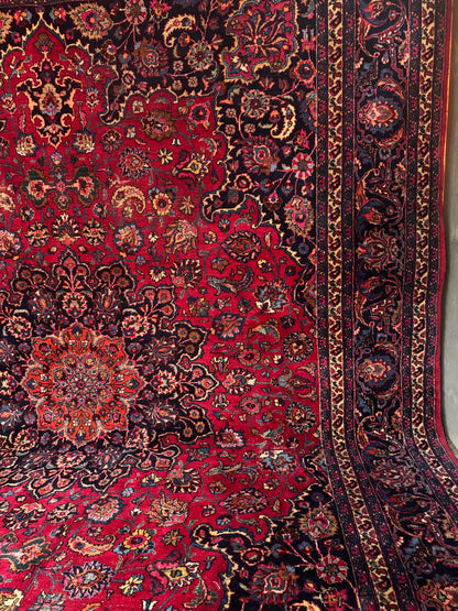 📌 RESERVED Handmade Persian Mashad Rug 390 x 290 cm | 12.8 x 9.5 ft