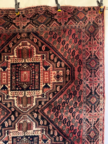 📌 RESERVED Handmade Persian Afshar Rug 194 x 156 cm | 6.4 x 5.1 ft