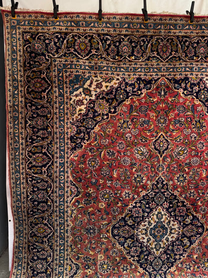 Handmade Persian Kashan Rug 344 x 243 cm | 11.3 x 8 ft