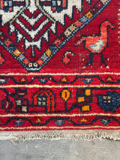 Handmade Persian Hamadan Rug 228 x 136 cm | 7.5 x 4.5 ft