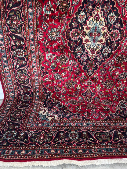 Handmade Persian Kashan Rug 306 x 202 cm. | 10 x 6.6 ft