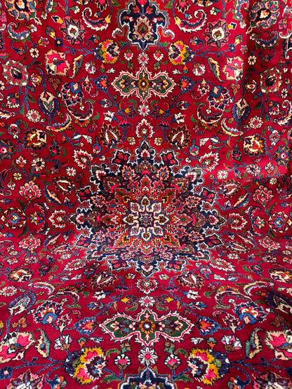 Handmade Persian Mashad Rug 364 x 307 cm | 12 x 10 ft
