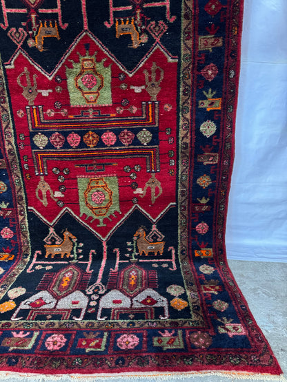 📌 RESERVED Handmade Persian Hamadan 290 x 149 cm | 9.5 x 5 ft
