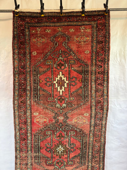 Handmade Persian Hamadan Runner 280 x 108 cm | 9.2 x 3.5 ft
