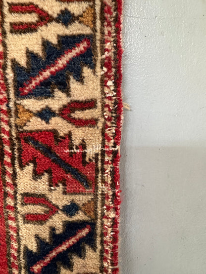 Handmade Kazak Lezgi Rug 107 x 64 cm | 3.51 x 2.1 ft