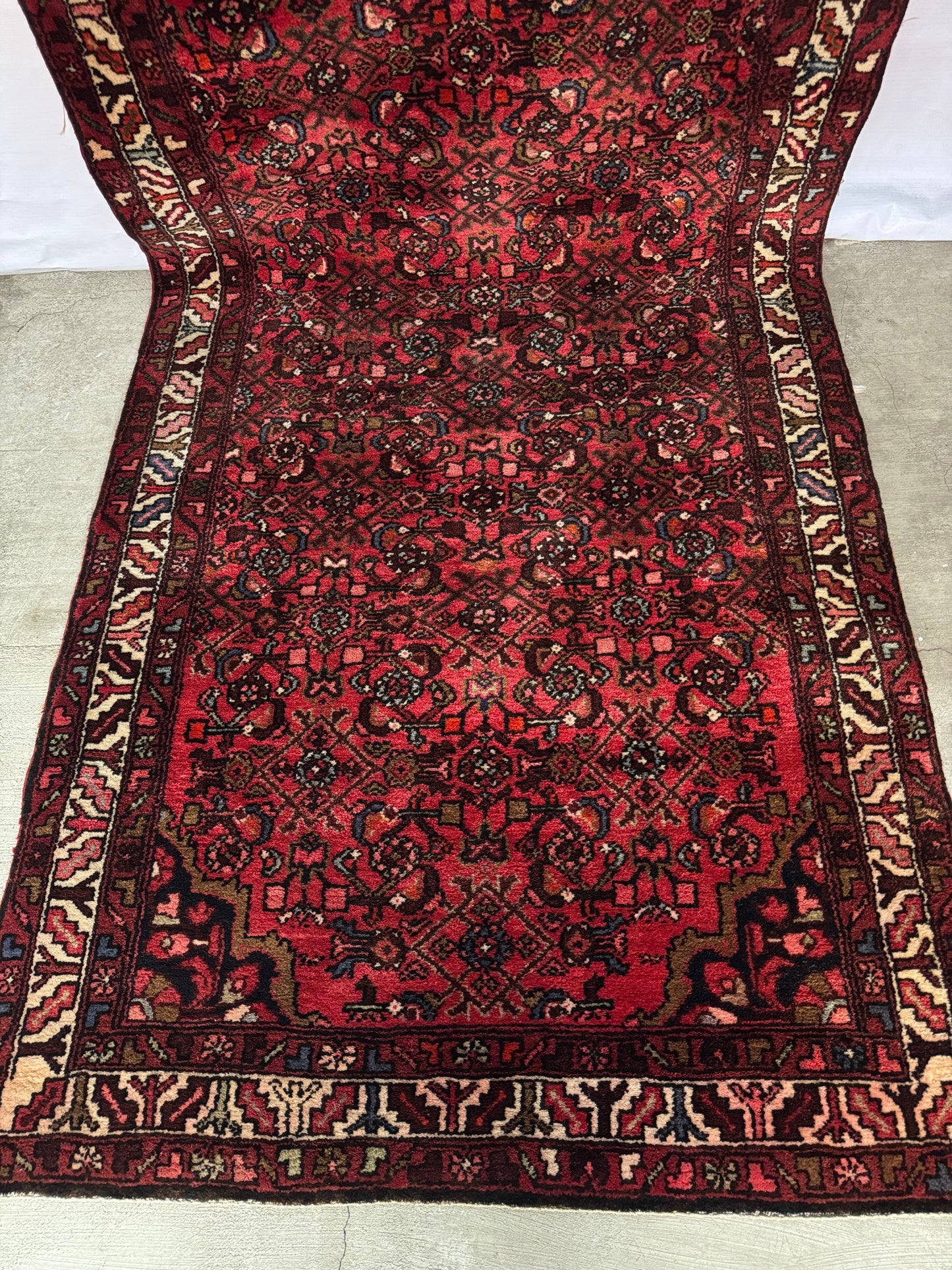 Handmade Persian Hosseinabad Runner 350 x 115 cm | 11.5 x 3.8 ft