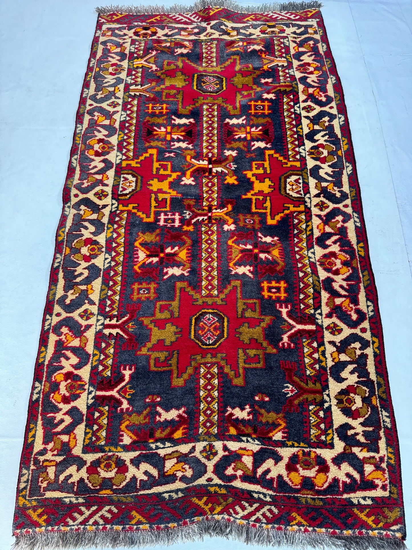 Handmade Bashir Rug 196 x 100 cm | 6.43 x 3.28 ft