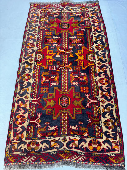 Handmade Bashir Rug 196 x 100 cm | 6.43 x 3.28 ft