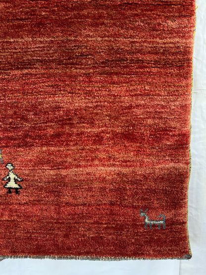 Handmade Persian Gabbeh 165 x 97 cm | 5.41 x 3.18 ft