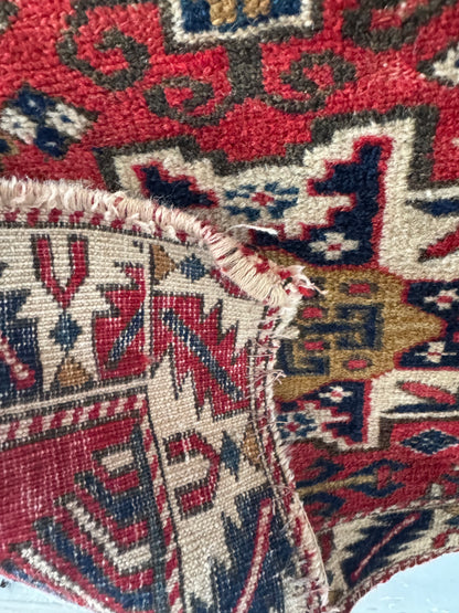 Handmade Kazak Lezgi Rug 107 x 64 cm | 3.51 x 2.1 ft