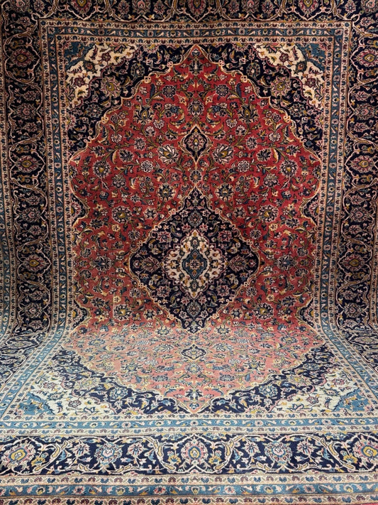 Handmade Persian Kashan Rug 344 x 243 cm | 11.3 x 8 ft