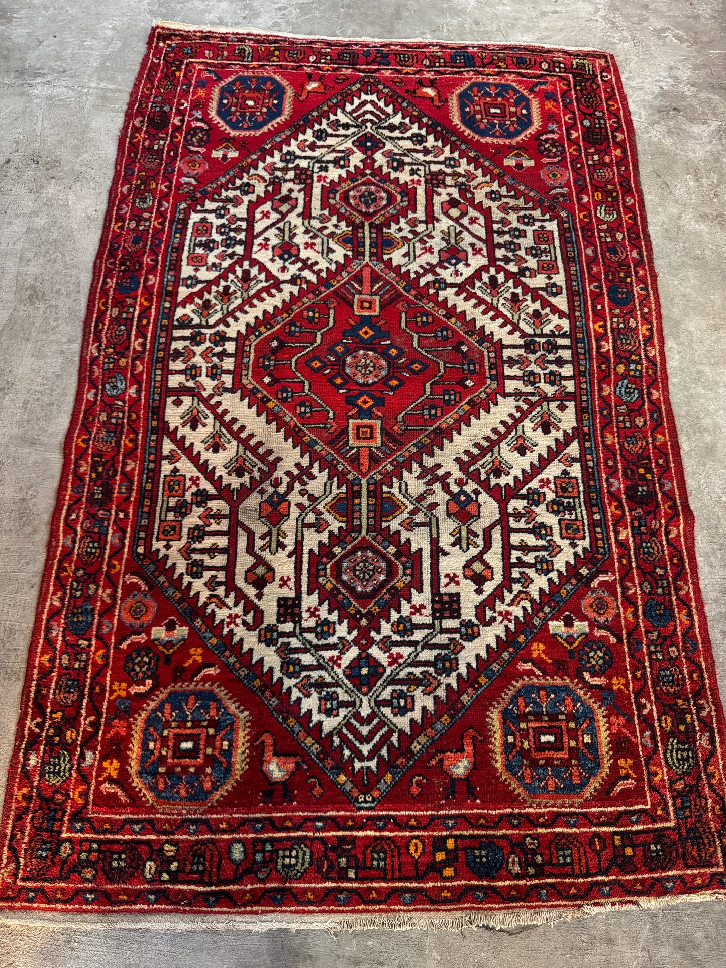 Handmade Persian Hamadan Rug 228 x 136 cm | 7.5 x 4.5 ft