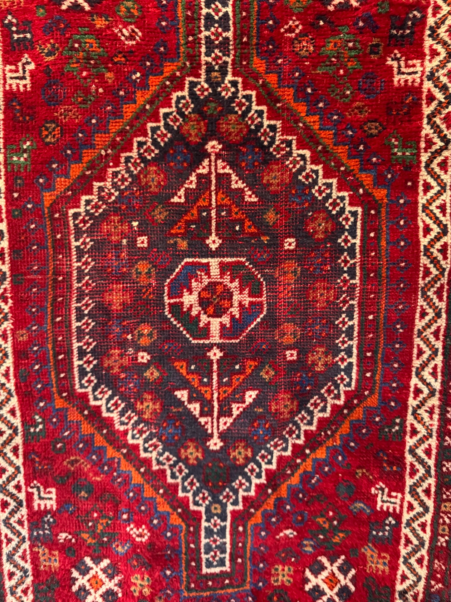 📌 RESERVED Handmade Persian Shiraz 113 x 77 cm | 3.71 x 2.53 ft