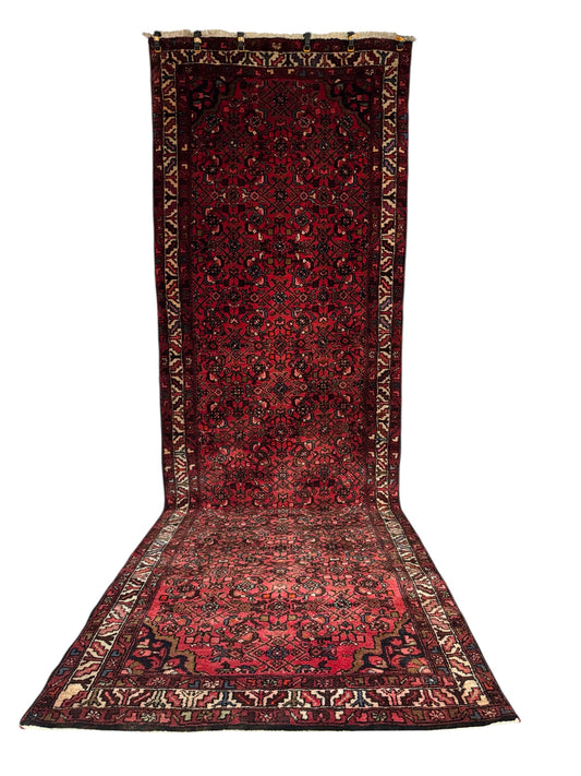 Handmade Persian Hosseinabad Runner 350 x 115 cm | 11.5 x 3.8 ft
