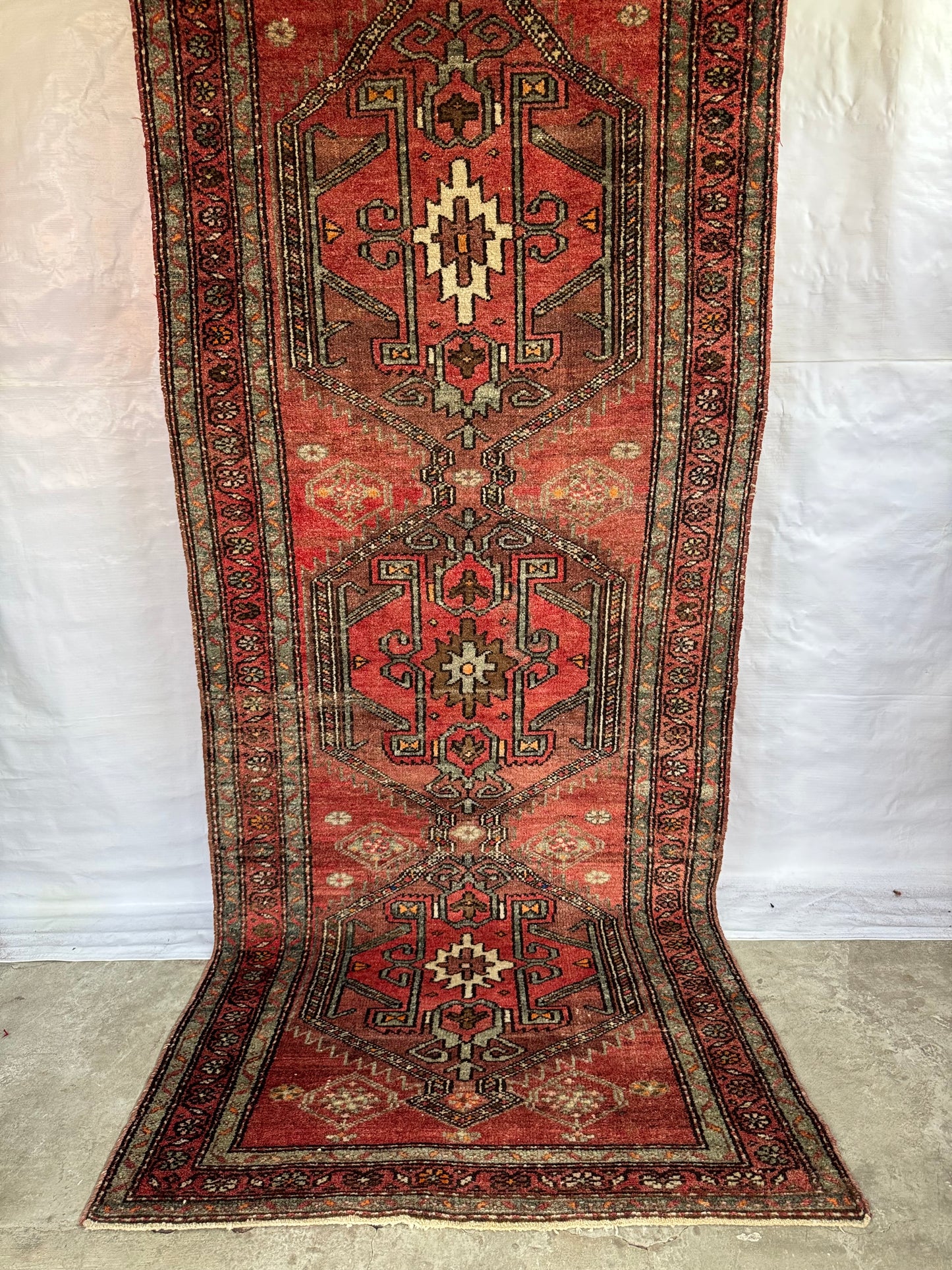 Handmade Persian Hamadan Runner 280 x 108 cm | 9.2 x 3.5 ft