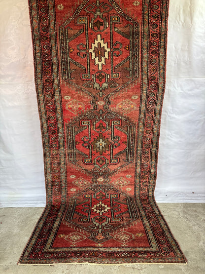 Handmade Persian Hamadan Runner 280 x 108 cm | 9.2 x 3.5 ft
