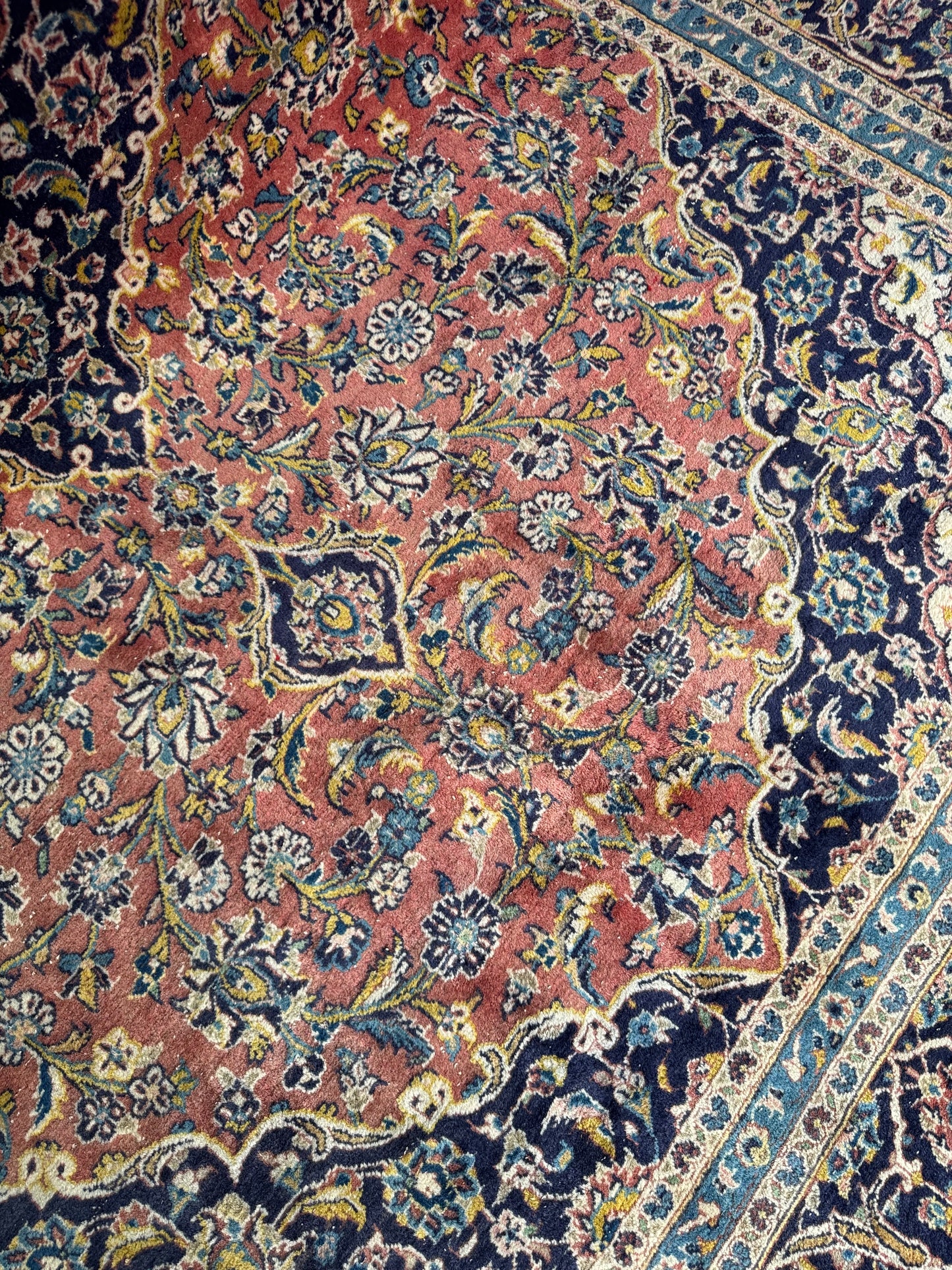 Handmade Persian Kashan Rug 344 x 243 cm | 11.3 x 8 ft
