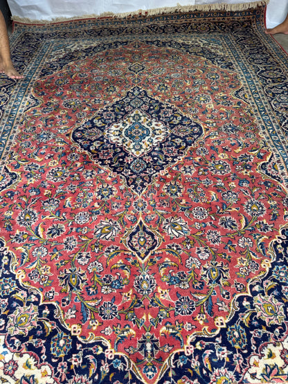 Handmade Persian Kashan Rug 344 x 243 cm | 11.3 x 8 ft