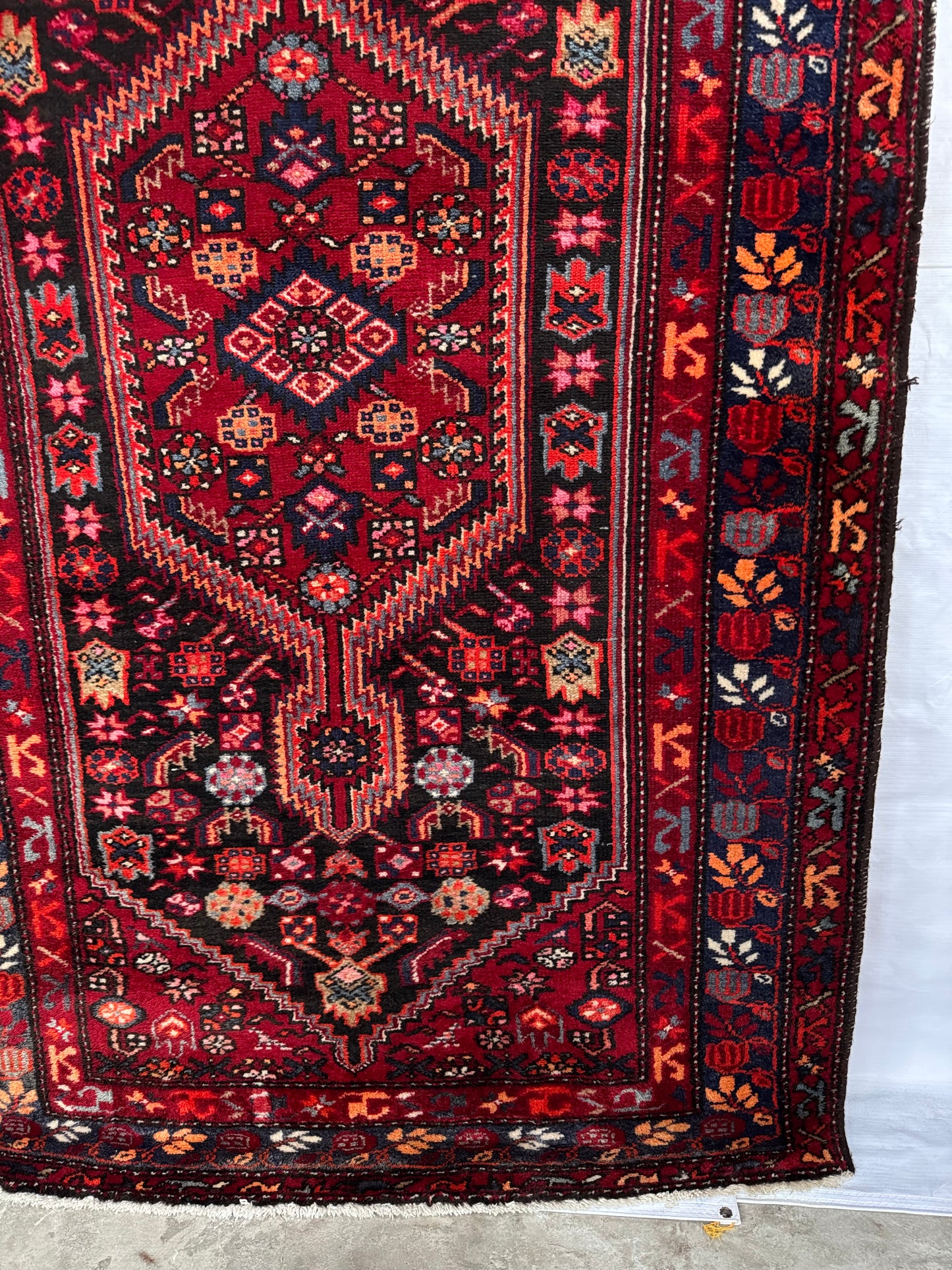 Handmade Persian Hamadan Rug 220 x 126 cm | | 7.2 x 4.1 ft