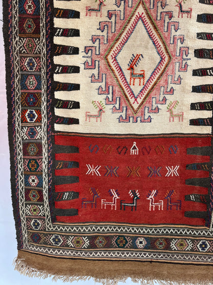 Handmade Anatolian Kilim Rug 187 x 107 cm | 6.14 x 3.51 ft