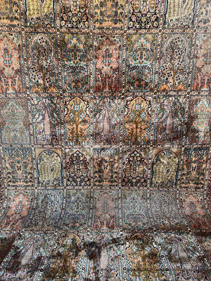 📌 RESERVED Handmade Indo Kashmir Silk Rug 320 x 240cm | 10.5 x 7.87 ft