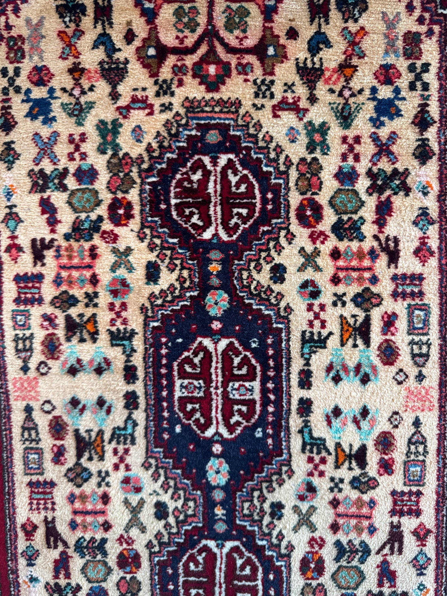 Handmade Persian Abadeh Rug 148 x 63 cm | 4.86 x 2.07 ft