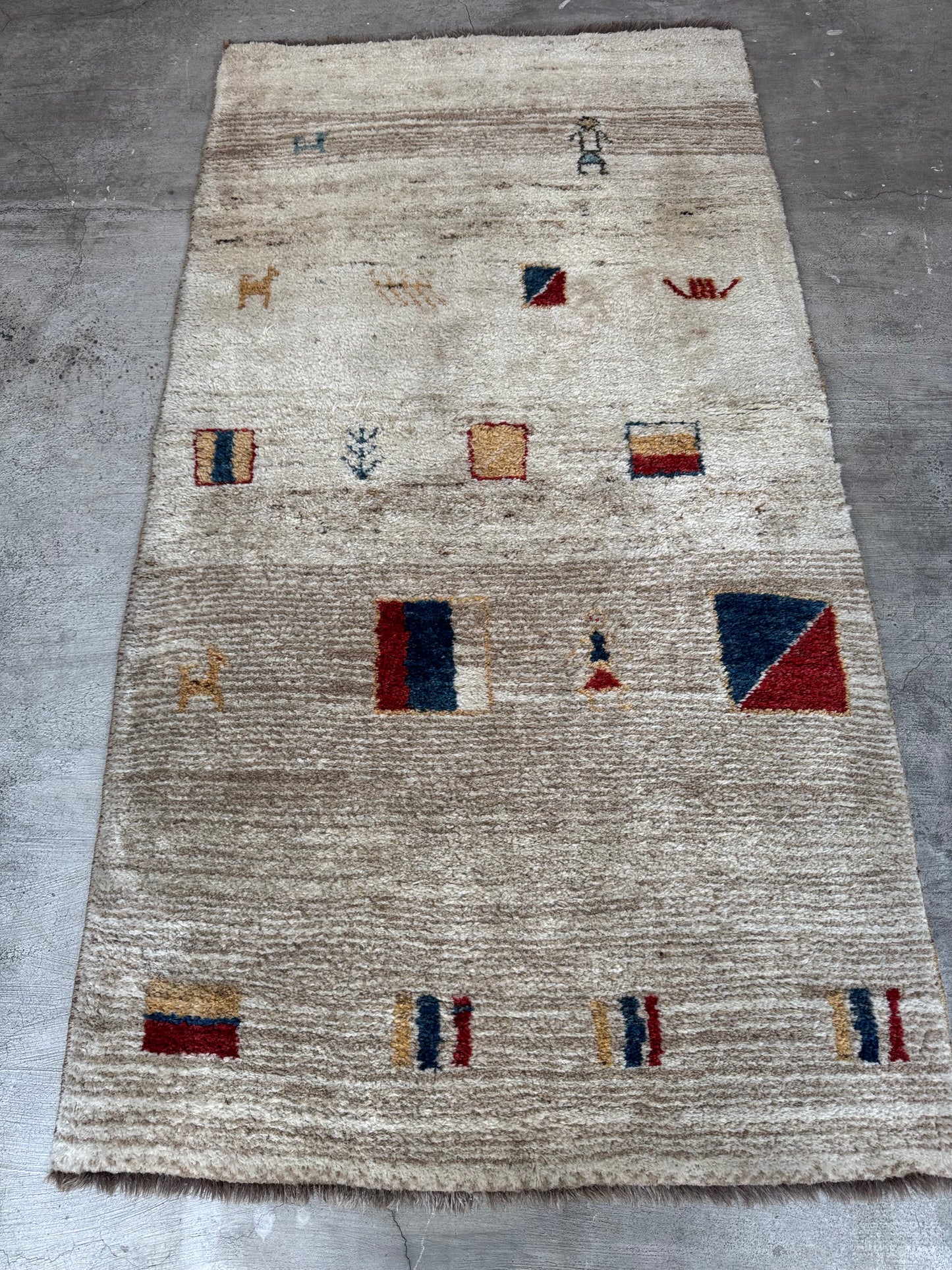 Handmade Persian Gabbeh Rug 190 x 100 cm | 6.23 x 3.28 ft