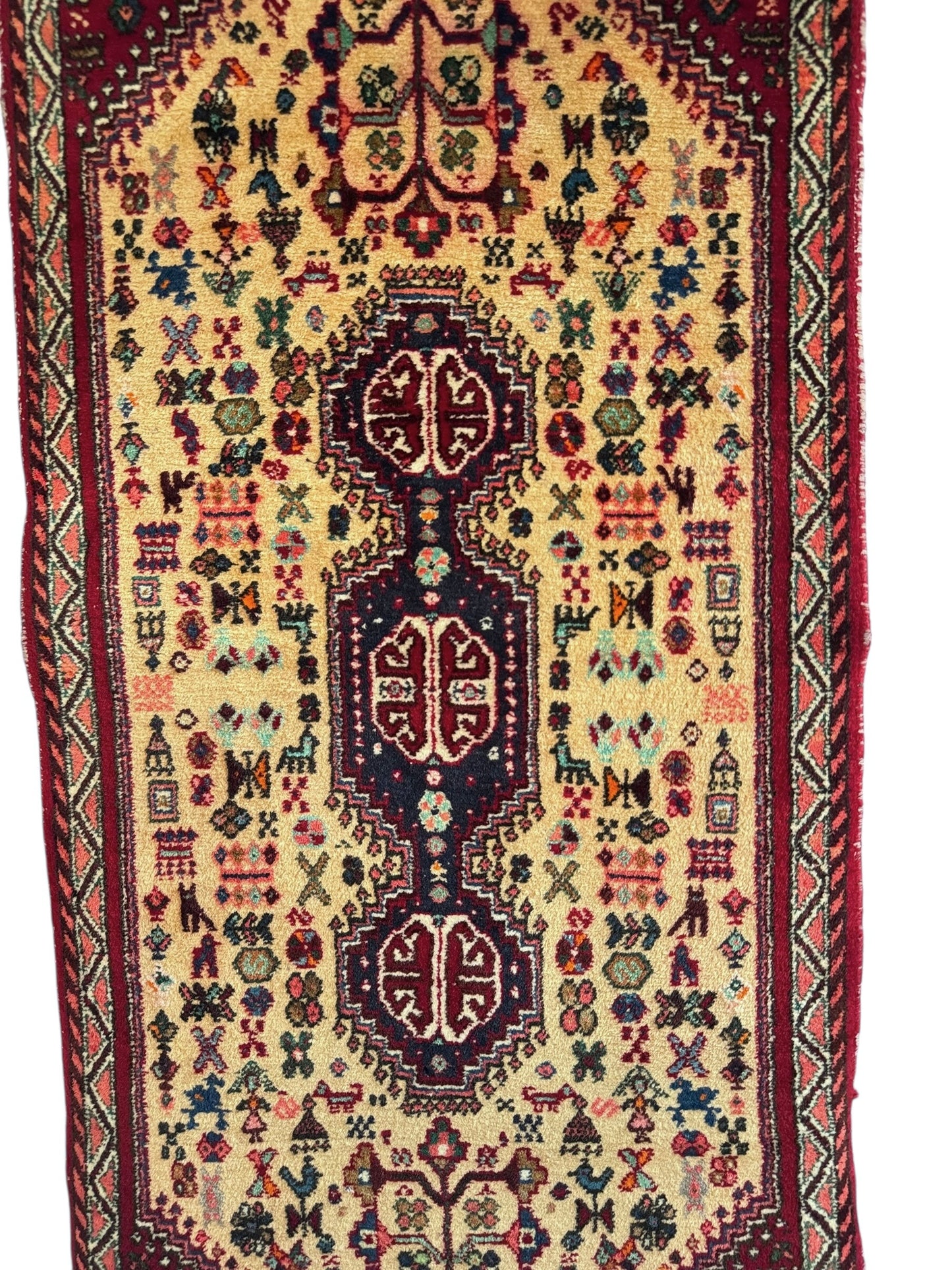 Handmade Persian Abadeh Rug 148 x 63 cm | 4.86 x 2.07 ft