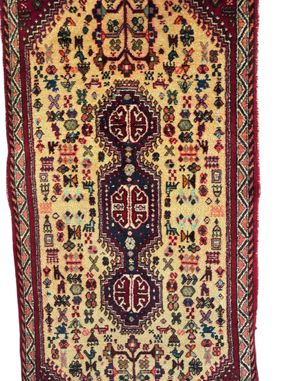 Handmade Persian Abadeh Rug 148 x 63 cm | 4.86 x 2.07 ft