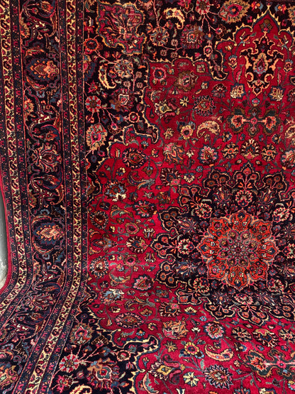 📌 RESERVED Handmade Persian Mashad Rug 390 x 290 cm | 12.8 x 9.5 ft