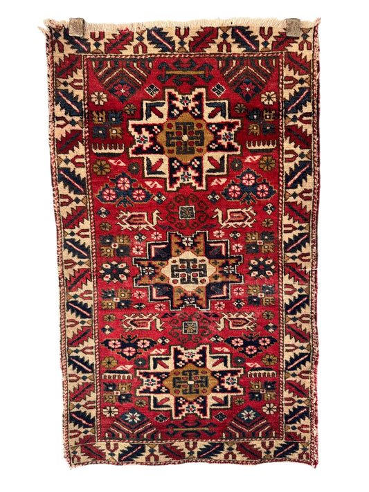 Handmade Kazak Lezgi Rug 107 x 64 cm | 3.51 x 2.1 ft