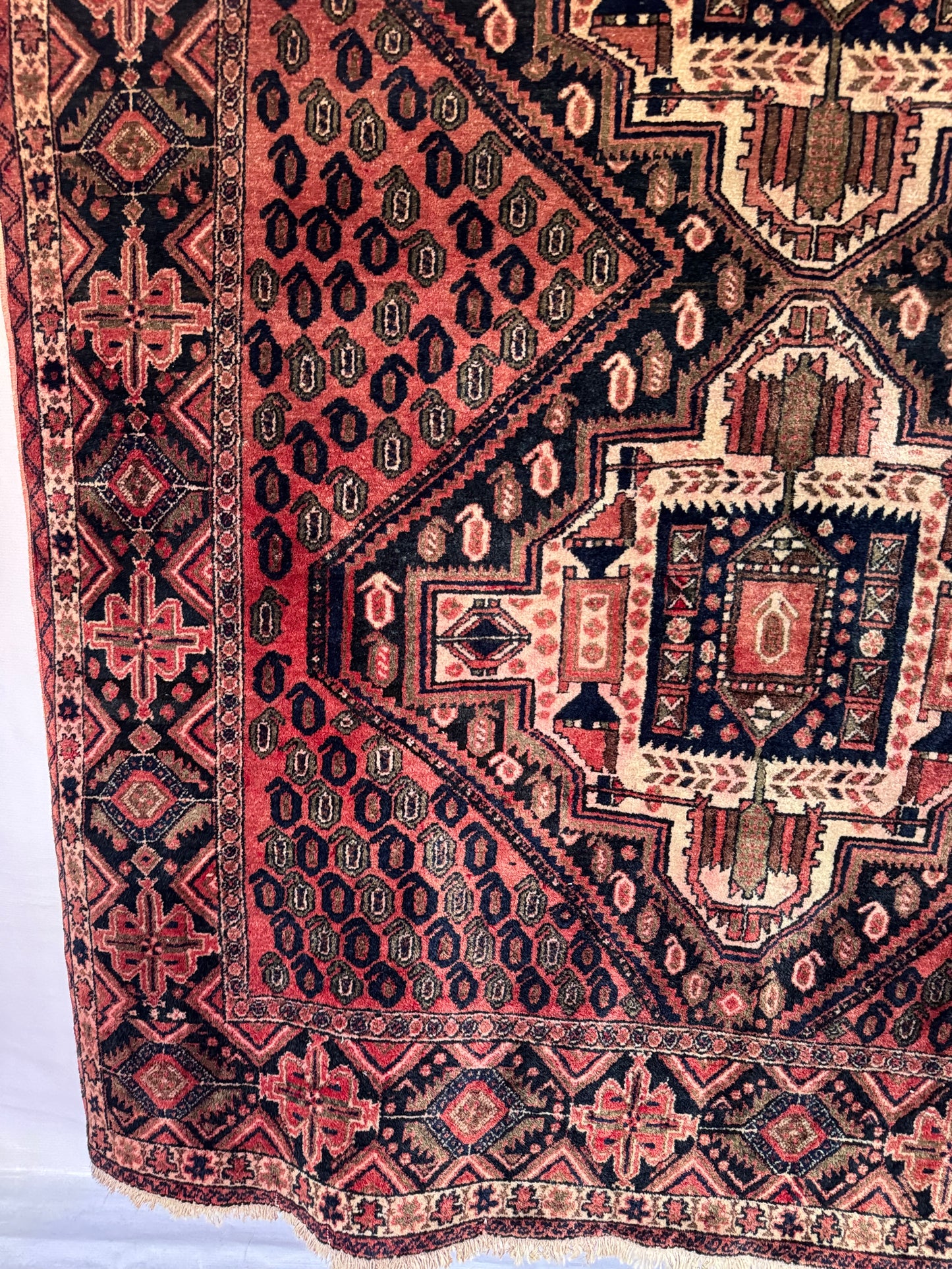 📌 RESERVED Handmade Persian Afshar Rug 194 x 156 cm | 6.4 x 5.1 ft