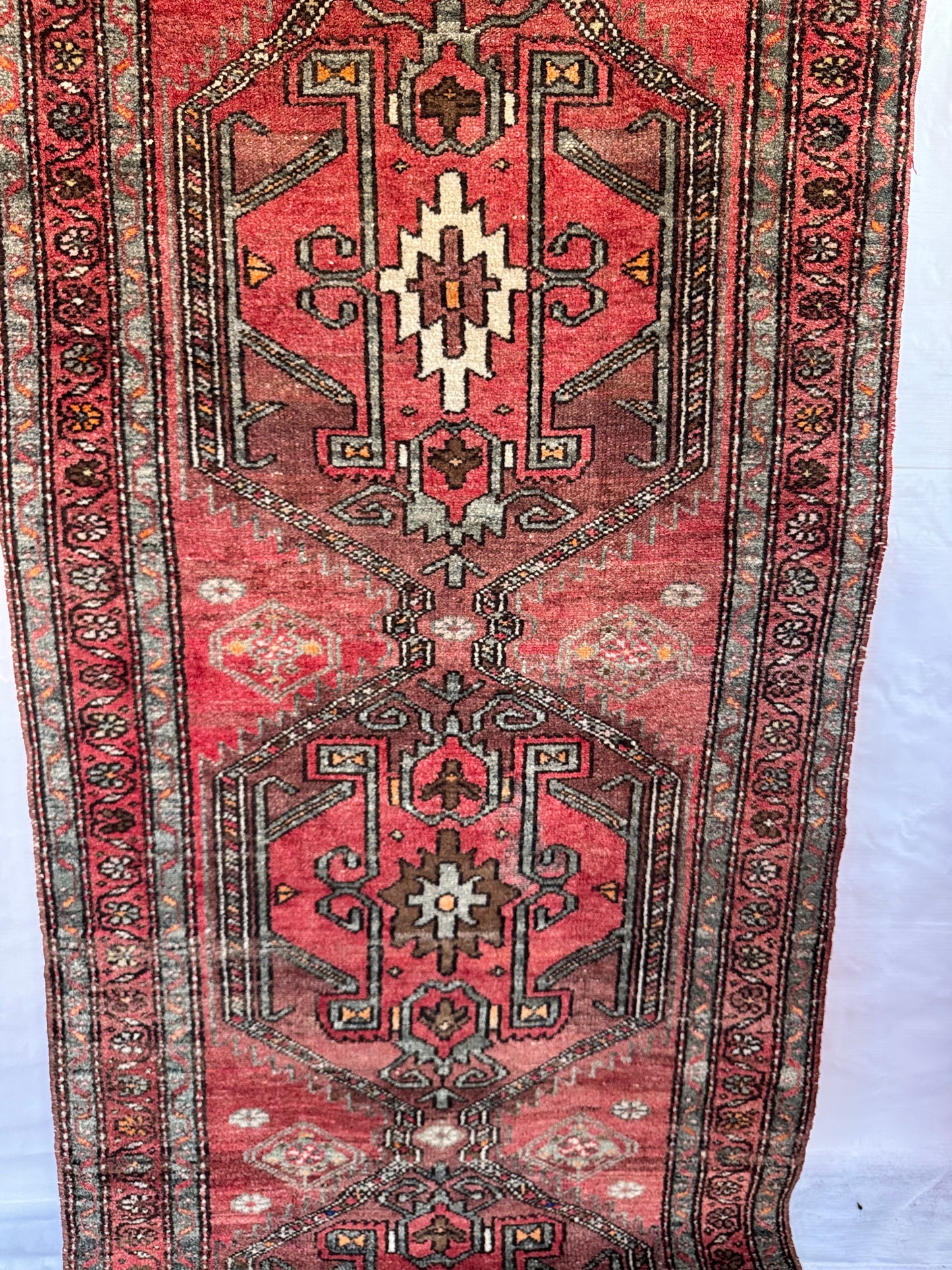 Handmade Persian Hamadan Runner 280 x 108 cm | 9.2 x 3.5 ft