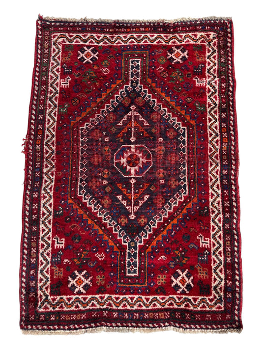 📌 RESERVED Handmade Persian Shiraz 113 x 77 cm | 3.71 x 2.53 ft