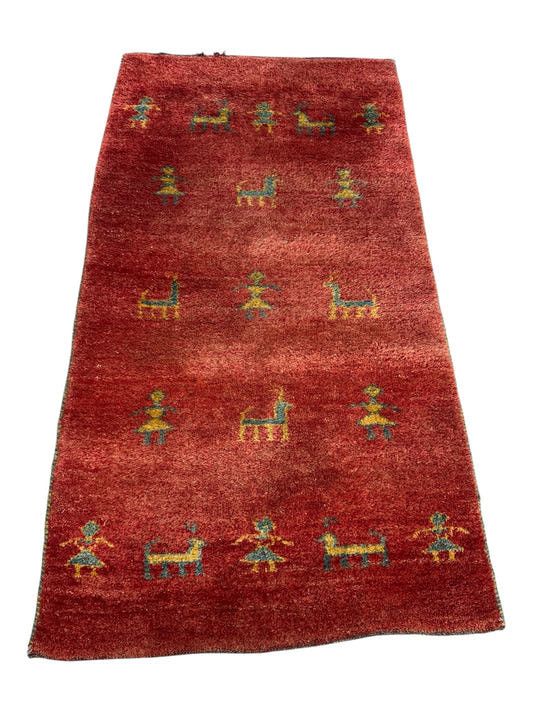 Handmade Persian Gabbeh 173 x 98 cm | 5.68 x 3.22 ft