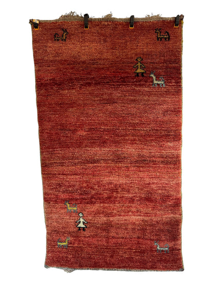 Handmade Persian Gabbeh 165 x 97 cm | 5.41 x 3.18 ft