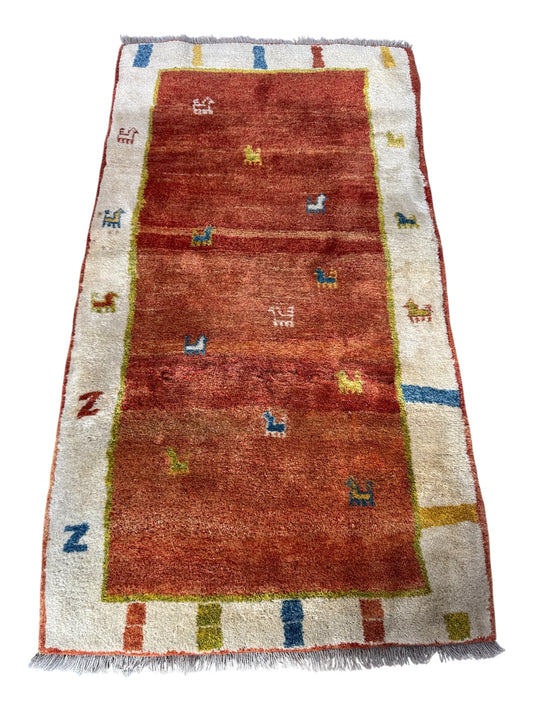 Handmade Persian Gabbeh 190 x 107 cm | 6.23 x 3.51 ft
