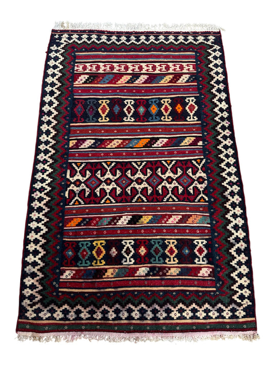 Handmade Cicim Kilim 186 x 116 cm | 6.1 x 3.81 ft