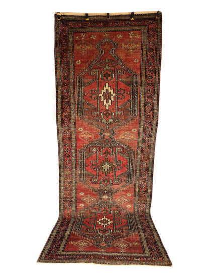 Handmade Persian Hamadan Runner 280 x 108 cm | 9.2 x 3.5 ft
