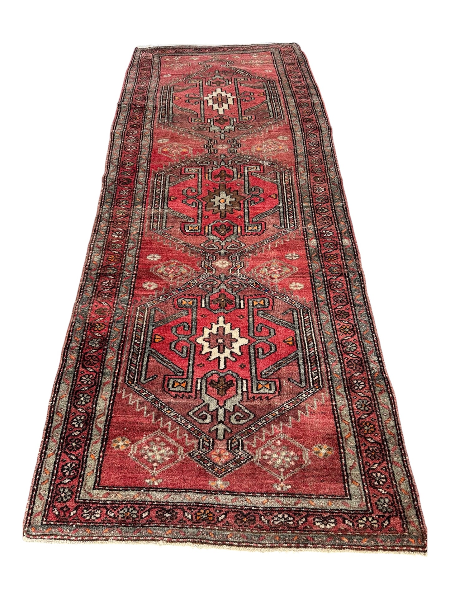 Handmade Persian Hamadan Runner 280 x 108 cm | 9.2 x 3.5 ft