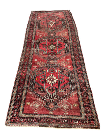 Handmade Persian Hamadan Runner 280 x 108 cm | 9.2 x 3.5 ft