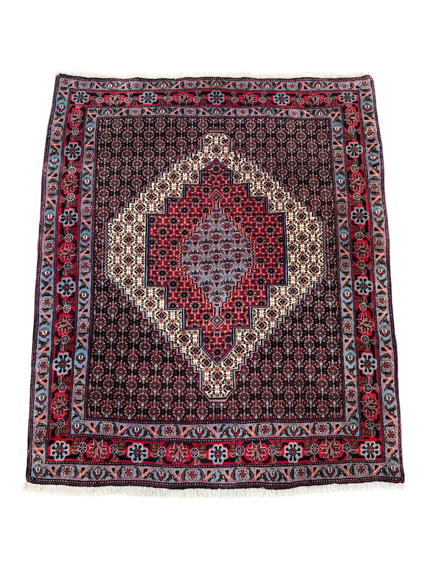 📌 RESERVED Handmade Persian Senneh Rug 156 x 132 cm | 5.1 x 4.3 ft