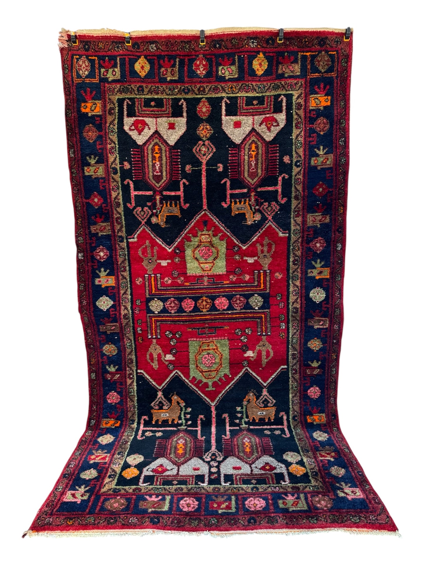 📌 RESERVED Handmade Persian Hamadan 290 x 149 cm | 9.5 x 5 ft